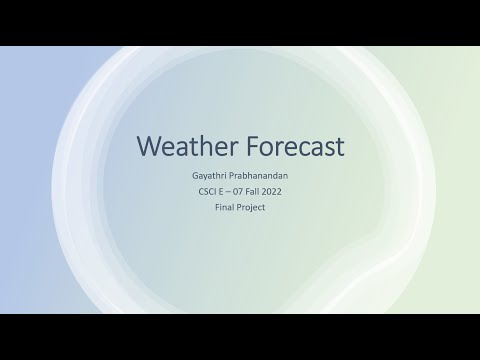 Weather Forecast Project