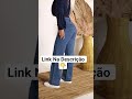 Calça Wide Leg Pantalona Jeans Feminina Cintura Alta Levanta Bumbum