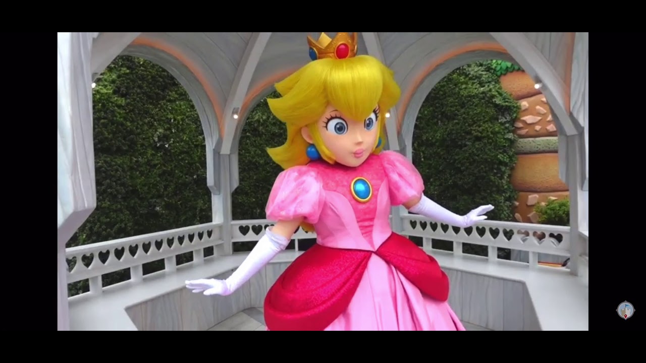 Princess Peach Mascot Super Nintendo World Footage Compilation