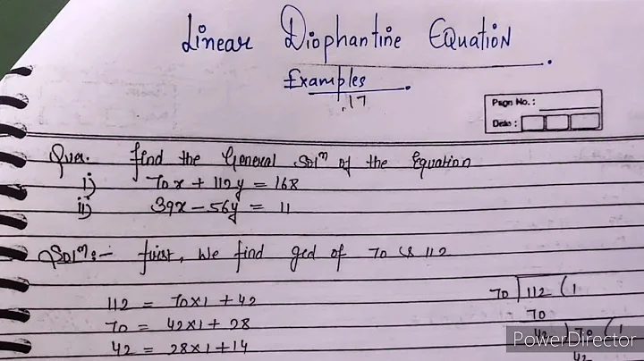 Linear diophantine equation examples