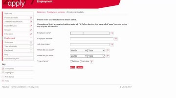 How to complete your UCAS Form - Employment Section