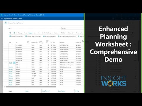 Enhanced Planning Worksheet - Comprehensive Demo - video from Insight Works