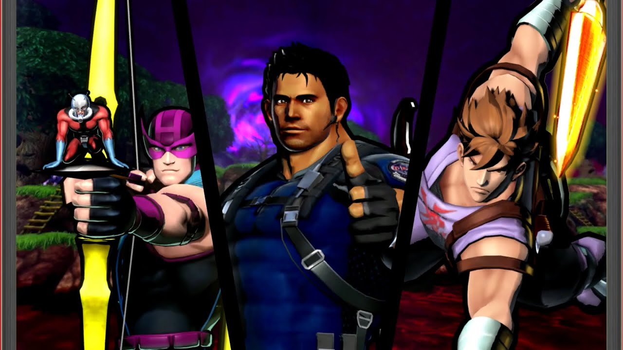 Полное прохождение аркадной версии Marvel vs Capcom 3: Крис, Соколиный Глаз и Страйдер Хирю.