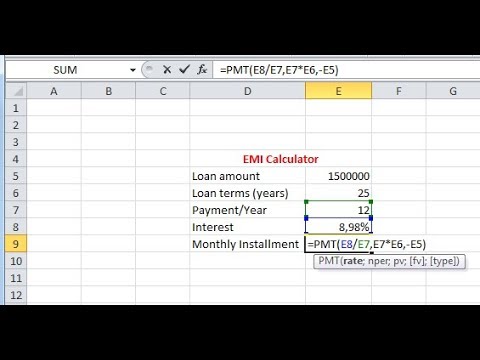 HOW TO CALCULATE EMI IN EXCEL - YouTube