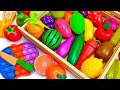 Satisfying Video | Cutting Wooden Fruit and Vegetables ASMR | Mixing Avocado Banana Squishy