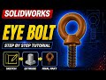 Simple Eye-Bolt Drawing for Beginners in Solid Works #solidworkstutorial 