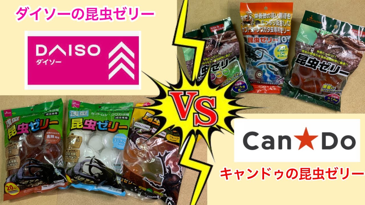 【ダイソーの昆虫ゼリー】ＶＳ【キャンドゥの昆虫ゼリー】どちらが食いが良いか対決！
