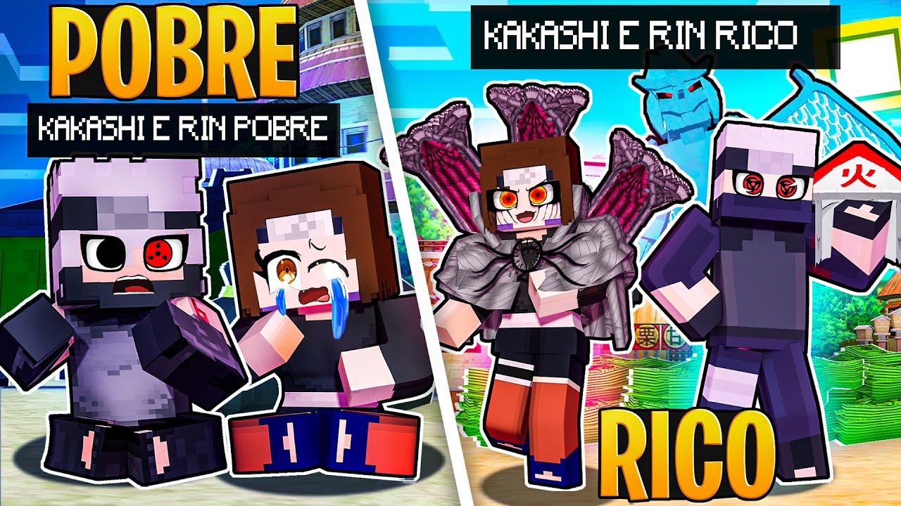 RICO VS POBRE DO NARUTO E HINATA no MINECRAFT! - BiliBili