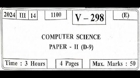 XII HSC MARCH 2024 Computer Science-II Question Paper #hsc #computerscience #maharashtraboard
