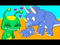 Baby dinosaur is lost! - Groovy The Martian transform into a pacifier educational cartoon for kids