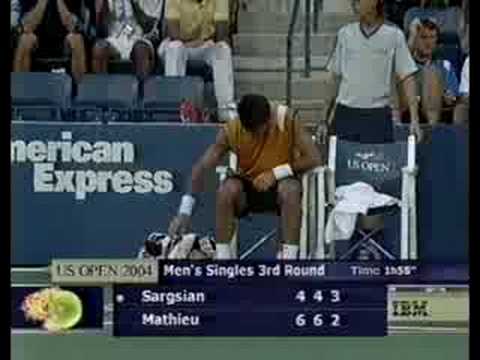 2004 US Open Sargsian vs Mathieu (3rd set)
