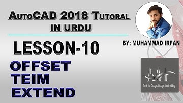 Offset, Trime, Extend in AutoCAD In Hindi/Urdu | Auto CAD Tutorial #10
