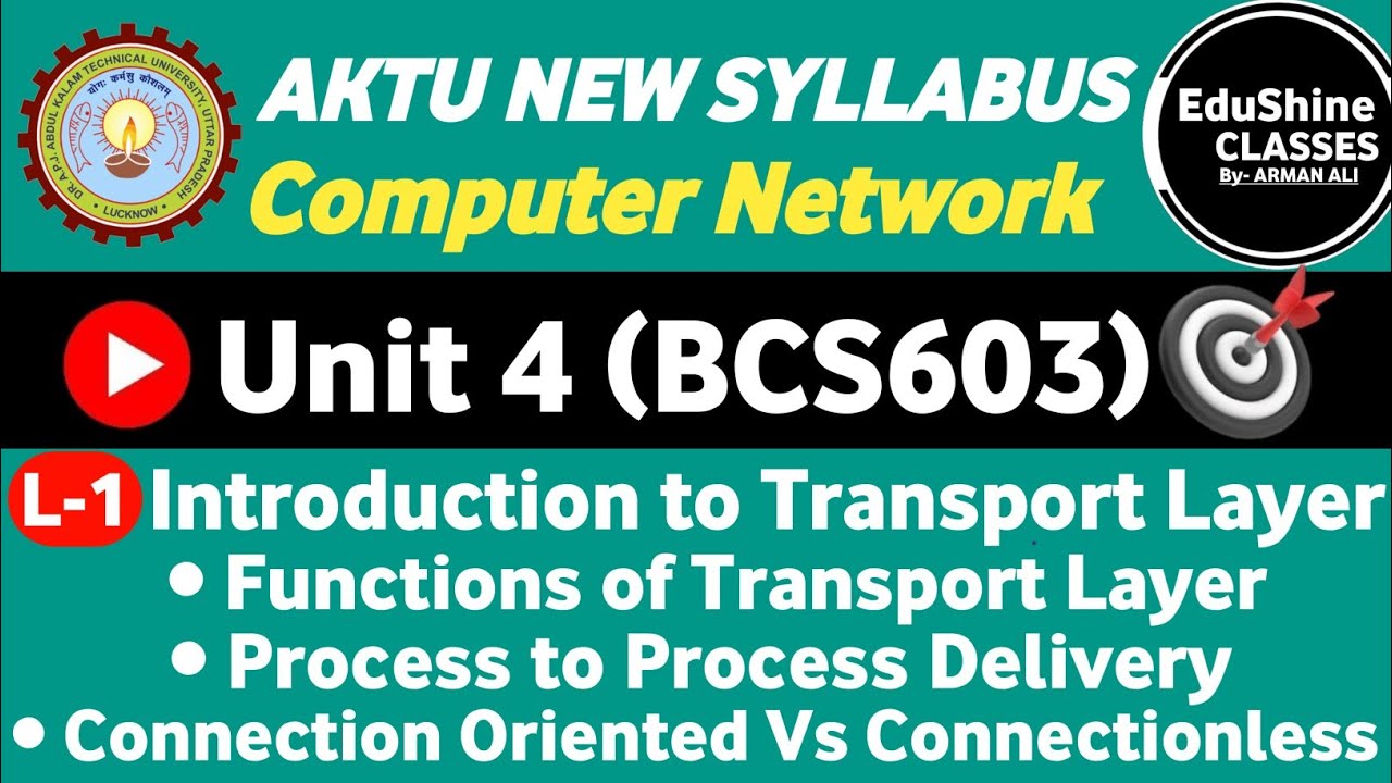 Computer Network BCS603 | Transport Layer | Functions of Transport ...