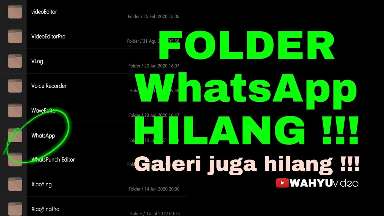 Folder WhatsApp hilang ‼️ Galeri WhatsApp tidak bisa dibuka. Ini