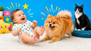 Golden Retriever Acts as Baby’s Soft Footrest During Story Time🐶👶  Baby Laughing & Giggles screenshot 2