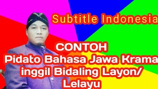 Pidato Bahasa Jawa Bidaling Layon/Lelayu