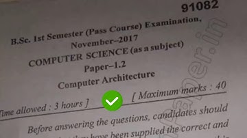 2017 Mdu BSc CS 1st Sem Computer Architecture Question Paper #MduQuestionPaper