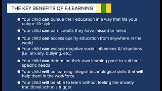 Benefits of e-learning. Info video for Parents and Guardians Benefits of e-learning. Info video for Parents and Guardians