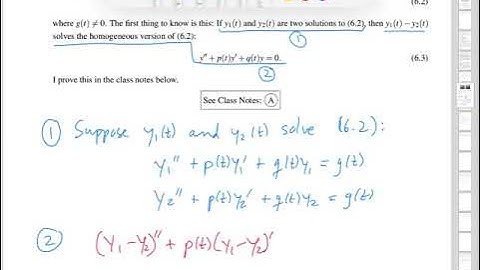 Non-homogeneous 2nd-order ODEs | Wellesley College Differential Equations w/Applied Linear Algebra