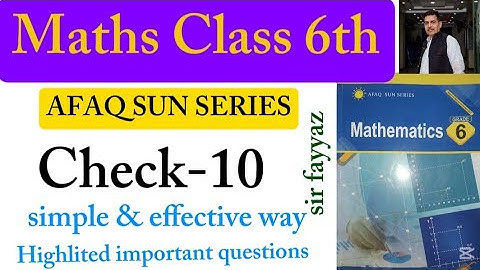 Maths Class 6th | Check 10 | Unit 10 | exercise 10 | ex 10 | grade 6