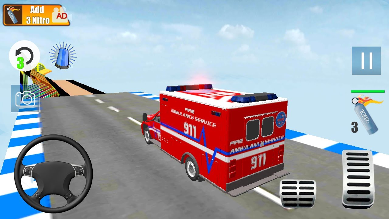 Ambulance Stunts Driving - Amazing Mega Ramp Ambulance Stunt Game | Android Gameplay