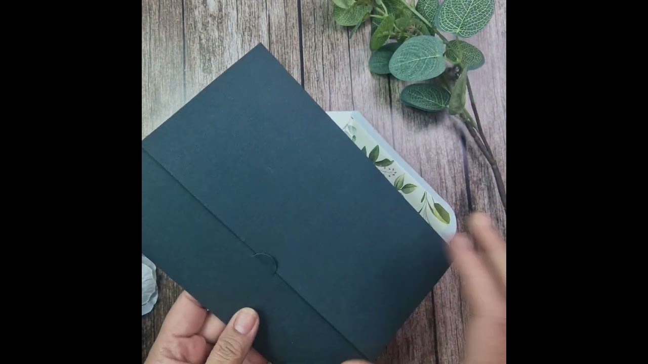 Elegant Green A5 Pocket Invitation PCM Green