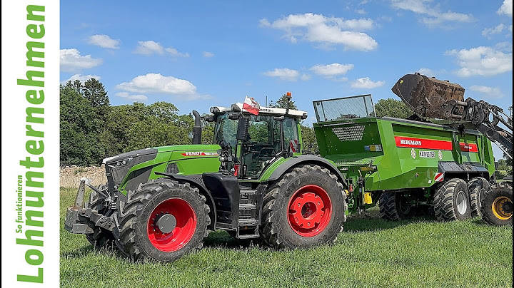 Neuer Xpert-Streuer von Bergmann mit Fendt 942 - Lohnunternehmer im Einsatz