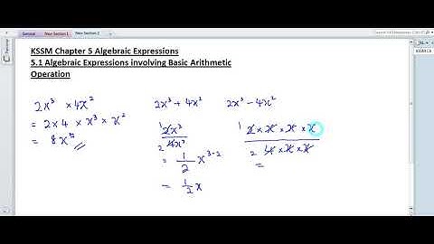 KSSM Form 1 5.2 Algebraic Expressions involving Basic Arithmetic Operations
