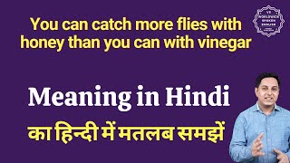 You can catch more flies with honey than you can with vinegar meaning in Hindi