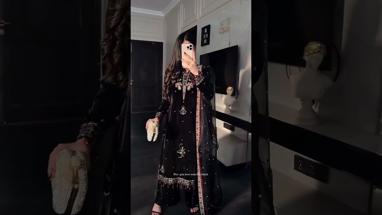 B  L A C K PARTY WEAR SUIT DESIGN 