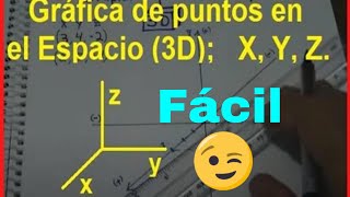 Gráfica de puntos en el espacio | ☑️(Gráfica eje x, y, z) | ☑️Gráfica en 3D MUY FÁCIL