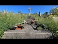 Stihl fs 460c and husqvarna 545rx cutting grass in the cemetery