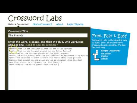 Crossword Labs: How to create a crossword puzzle.