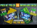 Infinix Hot 50 🆚 Poco M7 Pro || FF MAX detail compare || best gaming phone under 10k?
