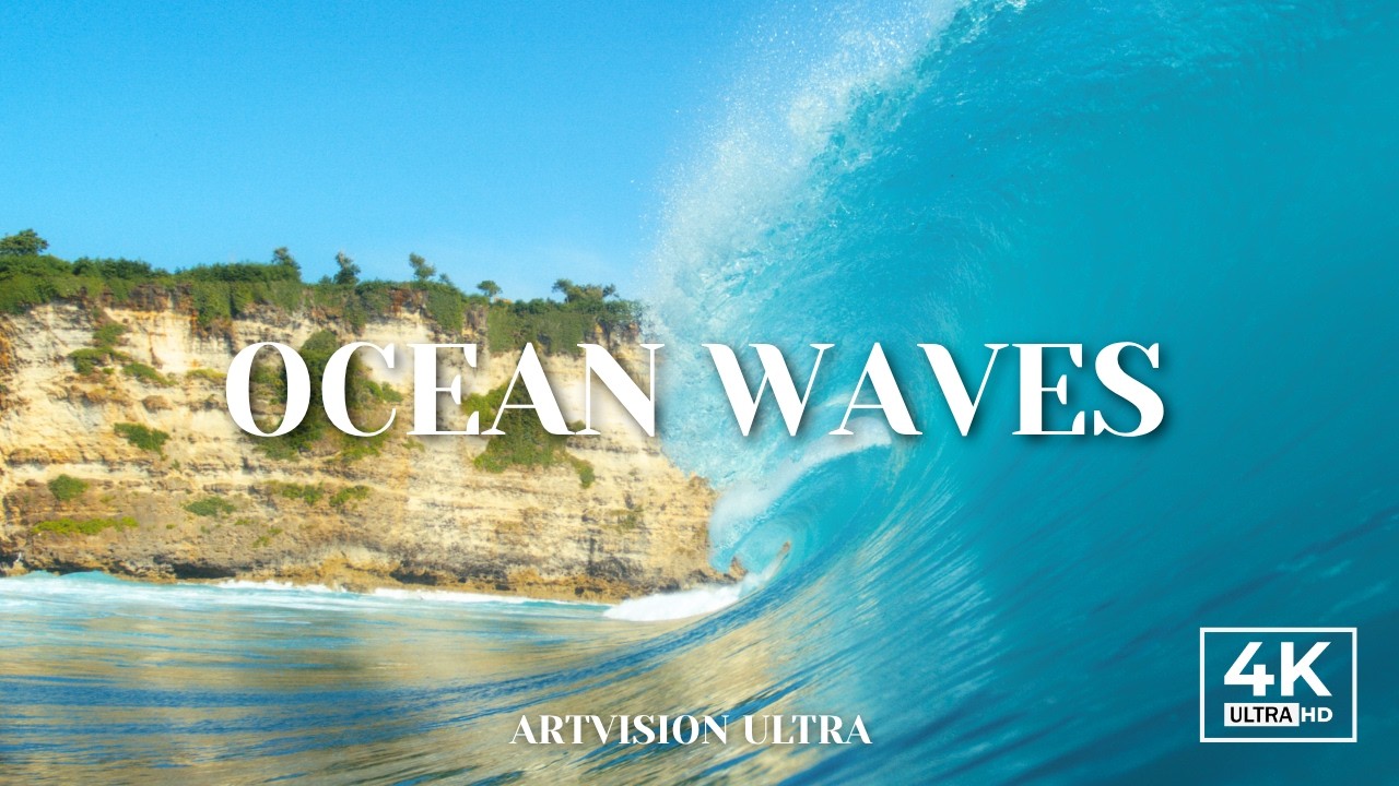 Slow Motion Ocean Waves in 4K – 3 Hours of Calming Sea for Relaxation & Meditation