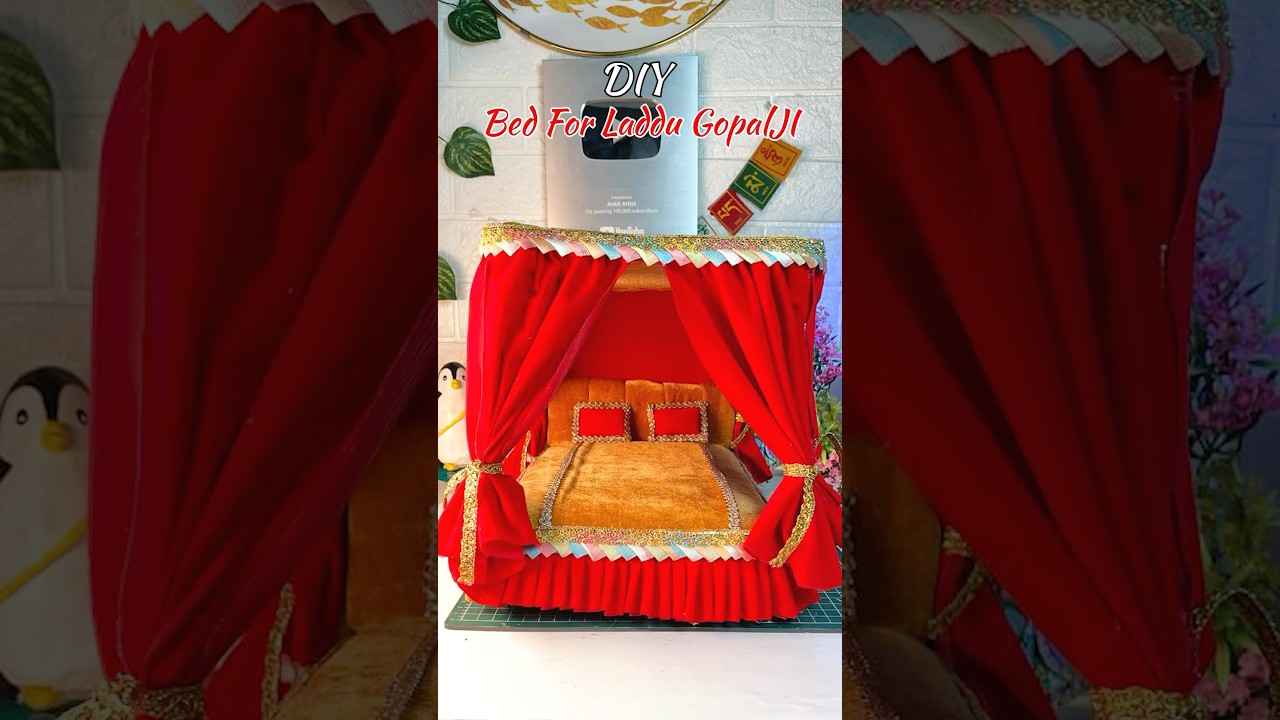 DIY Bed For Laddu GopalJi #diy #shorts #craft #janmashtami #laddugopal #cardboard
