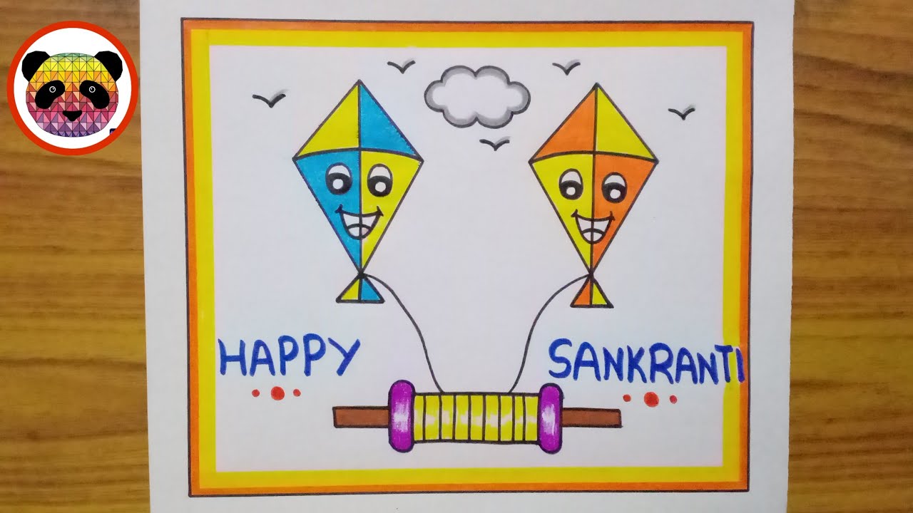 MAKAR SANKRANTI DRAWING OIL PASTEL FOR BEGINNERS- STEP BY STEP |HOW TO MAKE  KITE FLYING PAINTING - … | Hand art kids, Nature drawing for kids, Art  drawings for kids