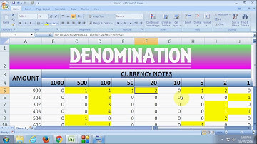 denomination with excel