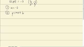 College Algebra Homework - Find Equation of Line - Slope Intercept Form - P0742909