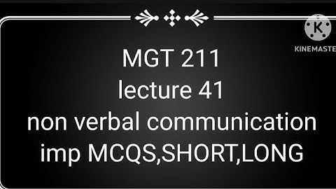 #mgt211 lecture 41 non -verbal test|business |