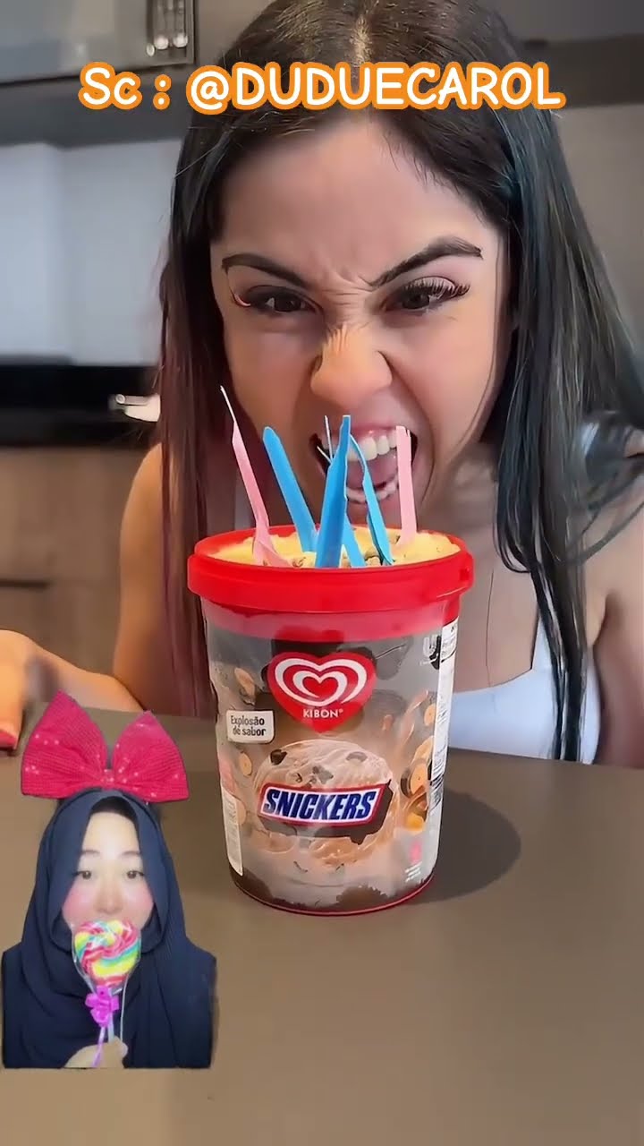 ADIK KESULITAN MAKAN ESKRIM ⁉️ @DUDUECAROL #shorts #funny #dubbing