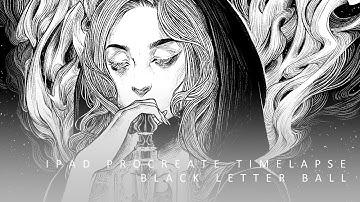iPad Procreate Timelapse :: B/W Line Illustration