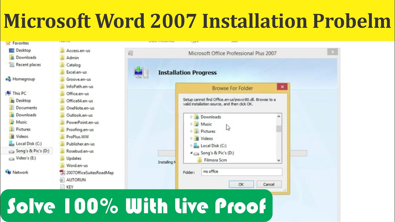 how do i install office 2007 there is no setup.exe