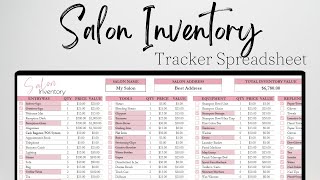 Salon Inventory Management Checklist, Hair Salon Setup Nail Salon Inventory Check List Google Sheets