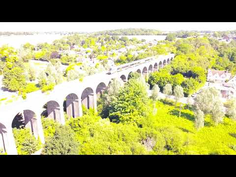 Chapel Viaduct with Sudbury Train 2022 Drone