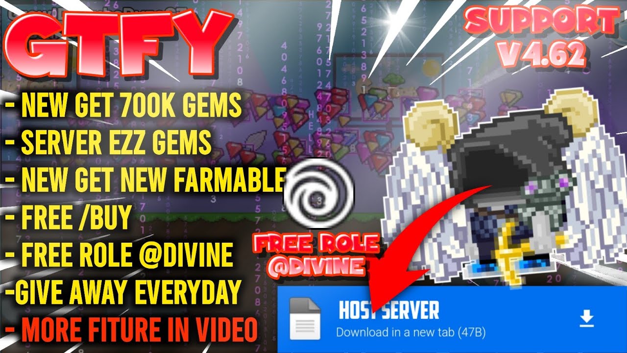 GTFY V4.62 : Growtopia Private Server, New Farmable, Free DIVINE ROLE ...