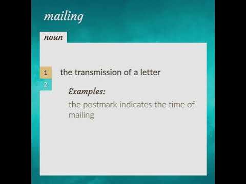 Mailing | meaning of Mailing - YouTube