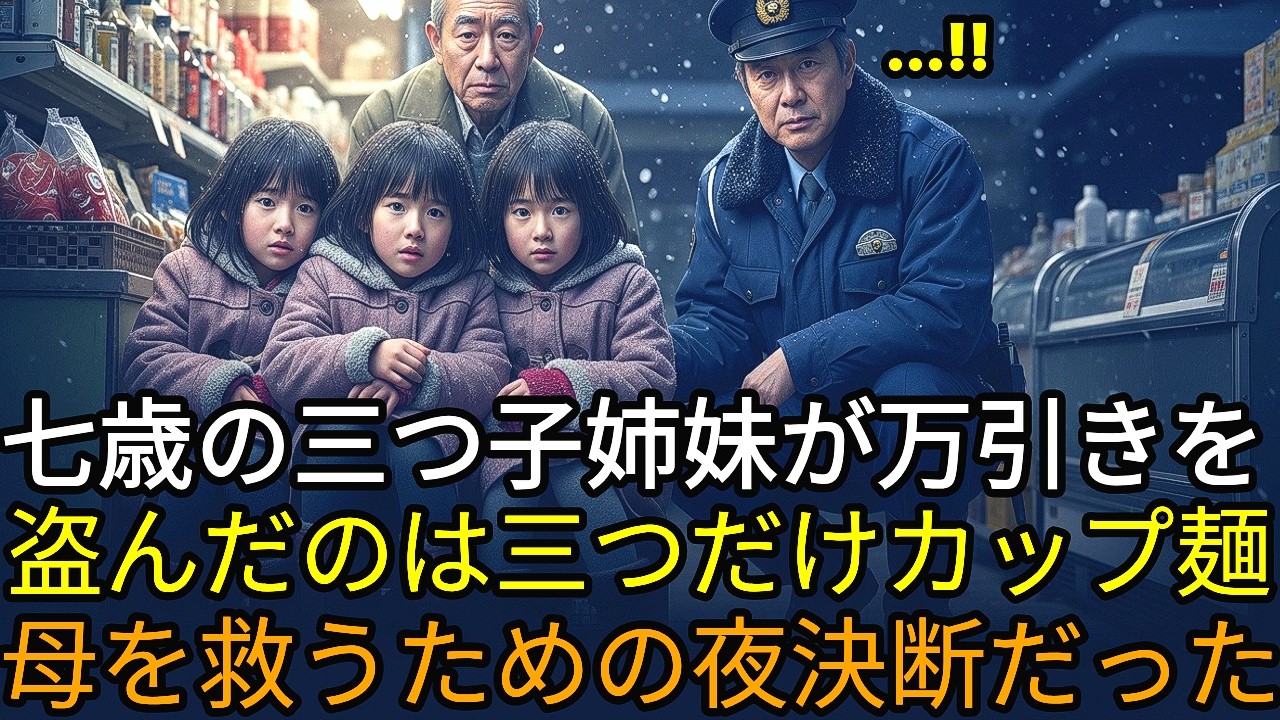 寒い冬の日、スーパーで盗みをして捕まった三つ子…。警察官が駆けつけましたが、その三つ子の事情を聞いた警察官と店長は、その場で号泣してしまったのです…。