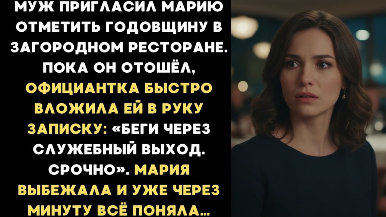 «Беги через служебный выход!» — бросила записку официантка Марии в ресторане, куда её привез муж