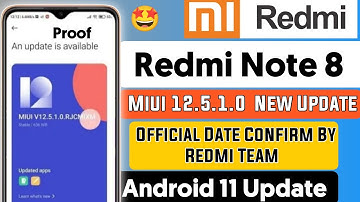 Finally🤩 Redmi Note 8 Miui 12.5 & Android 11 Update Release Date Confirm By Officials | New Update